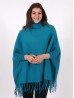 Cashmere Feeling Turtleneck Poncho W/ Comfy Sleeves